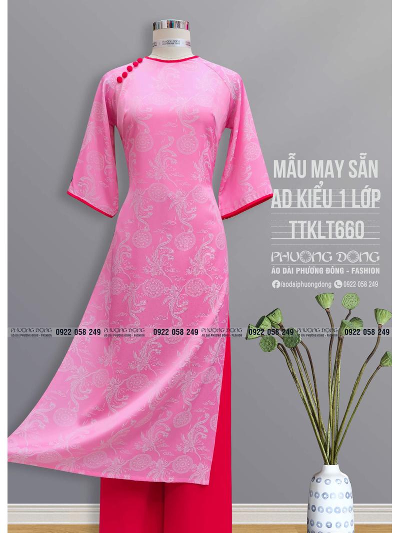 Áo Dài Phom Trẻ Gấm Lụa Phom Suông TTKLT660